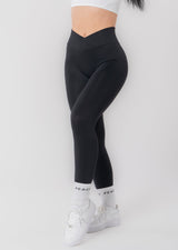 Leggings con vita a V e arricciatura