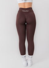 Leggings con vita a V e arricciatura