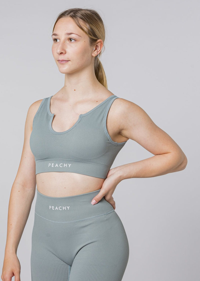 Soutien-gorge à col en V Ribbed LUXE [LASTCHANCE]