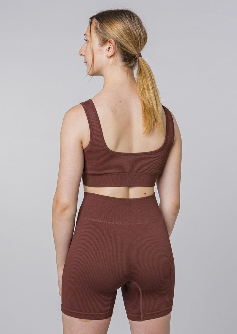 Soutien-gorge à col en V Ribbed LUXE [LASTCHANCE]