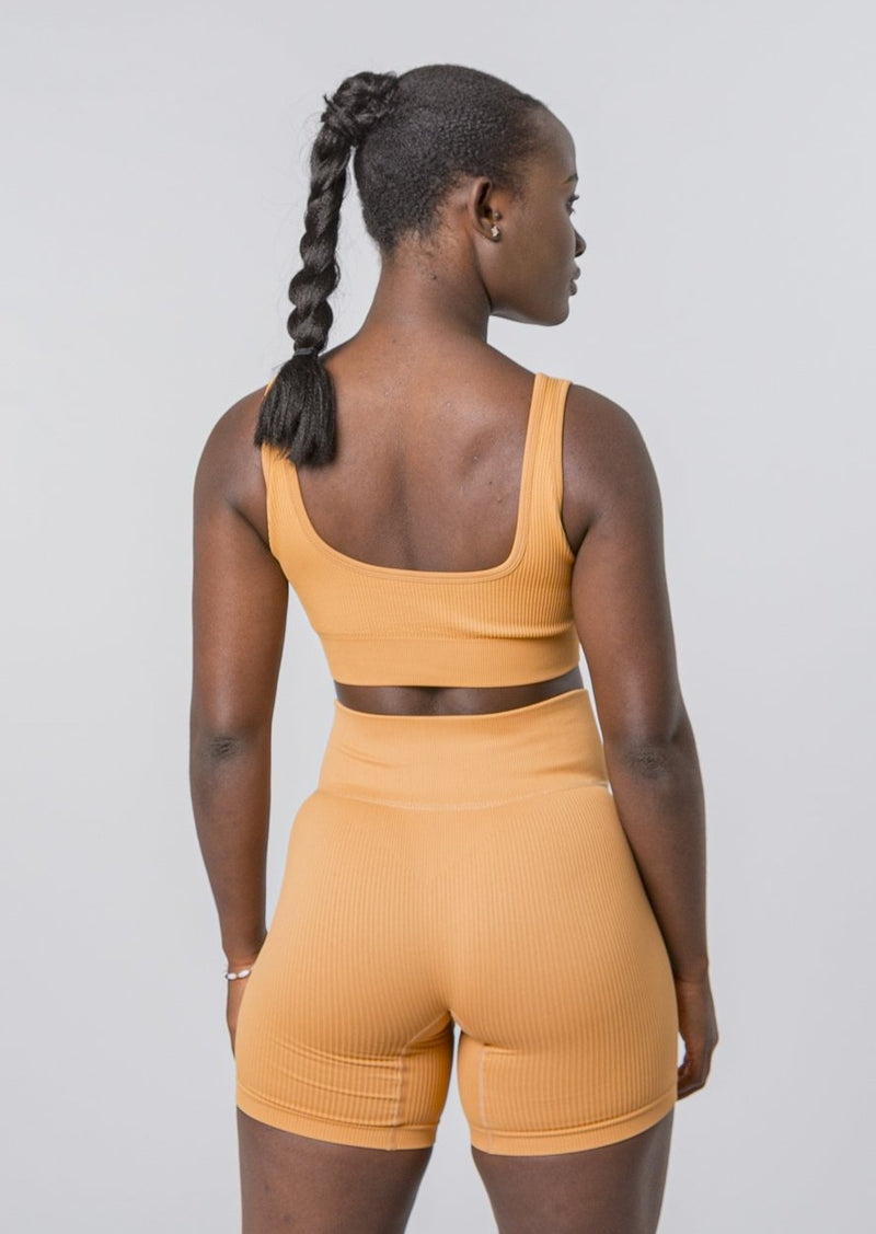 Soutien-gorge à col en V Ribbed LUXE [LASTCHANCE]