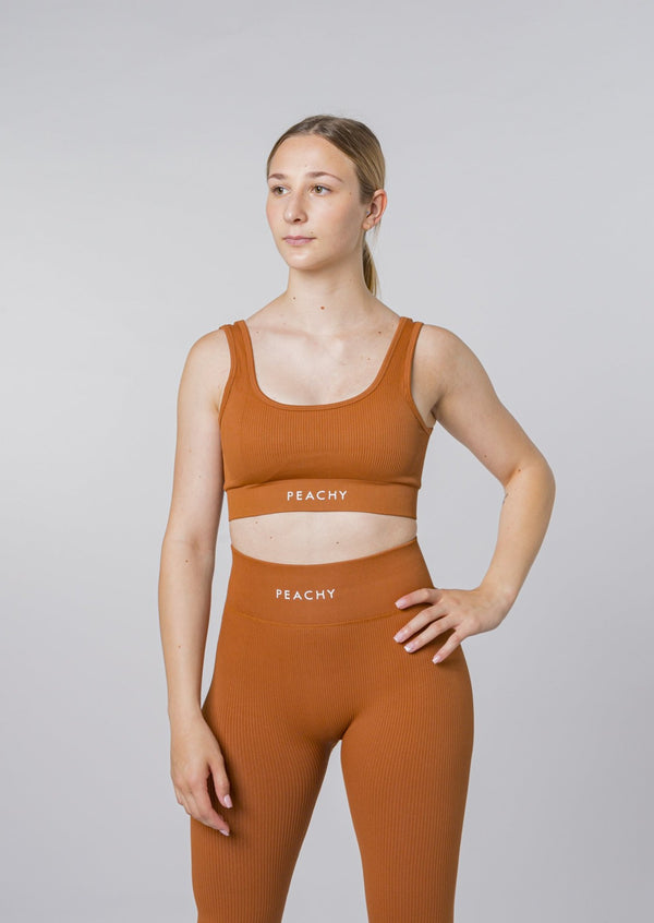 Soutien-gorge côtelé LUXE à col en U [LASTCHANCE]