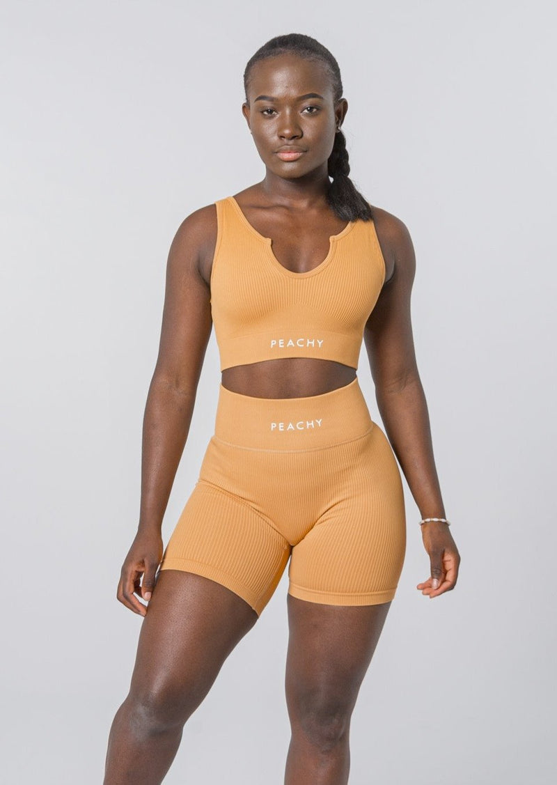 Soutien-gorge à col en V Ribbed LUXE [LASTCHANCE]