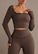 Ballet Ruffle Long Sleeve Top