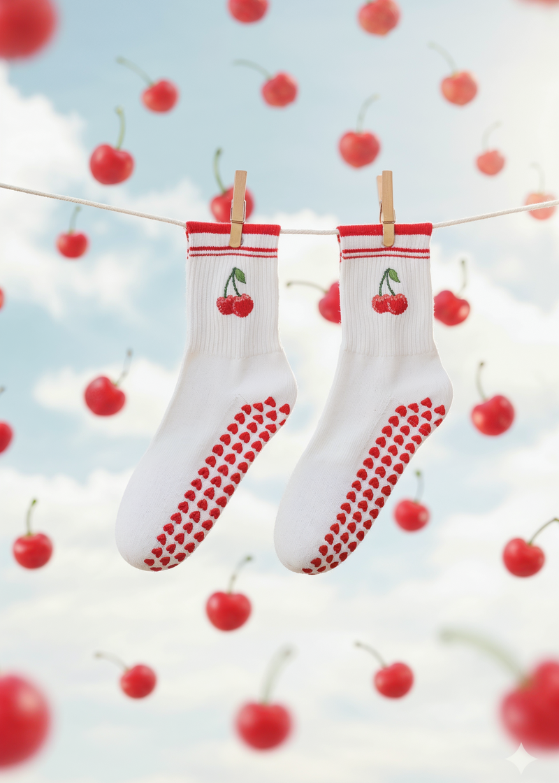 Pilates Socks - Cherry Red