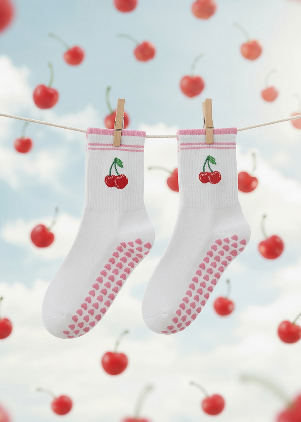 Pilates Socks - Cherry Pink